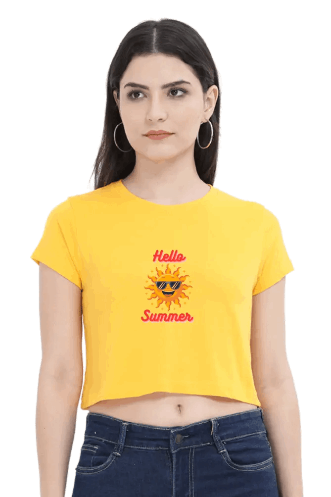 Hello Summer Crop Top – Stylish & Fun Summer Vibes