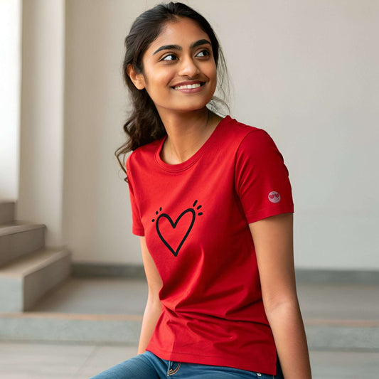 Black Heart T-Shirt – Minimal Aesthetic Casual Wear Tee - Kinzu