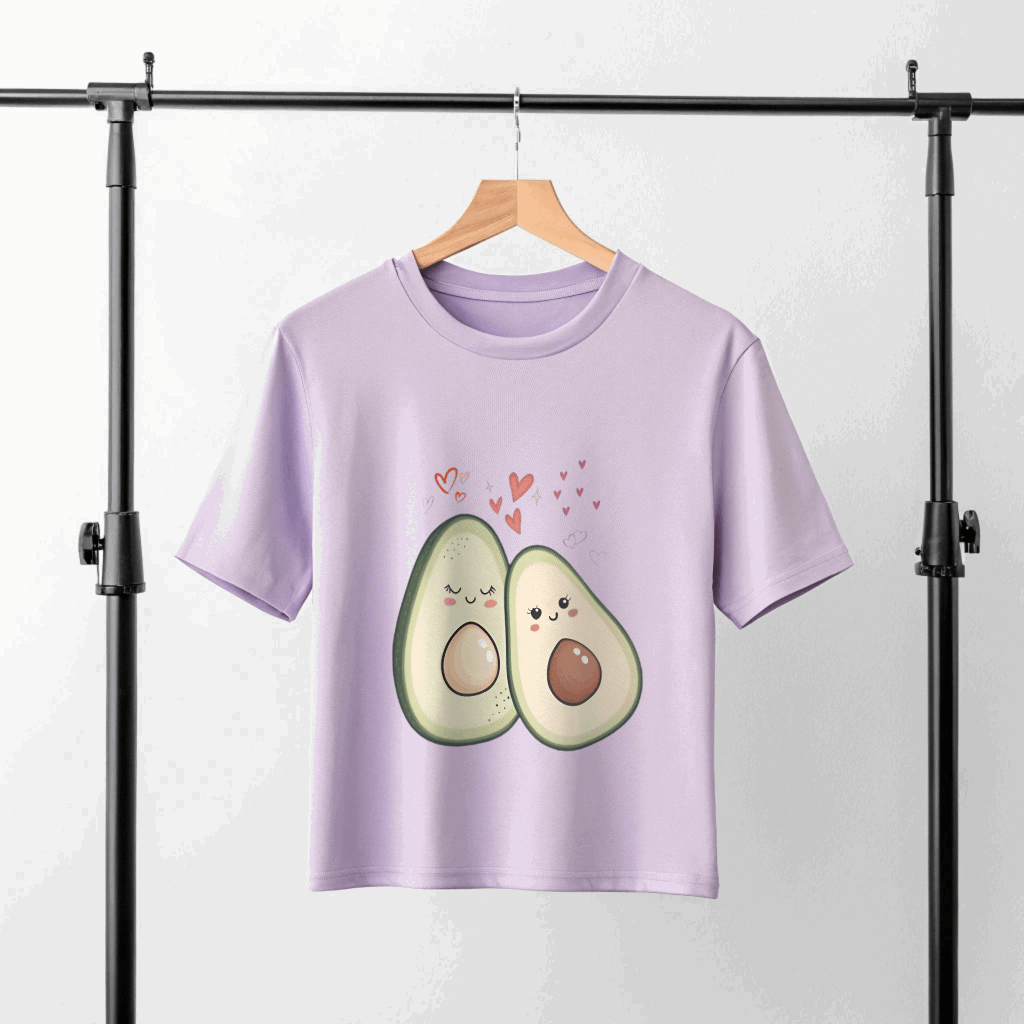 Cute Avocado Crop Top for Women – Fun Vibe & Avocado Print Tee