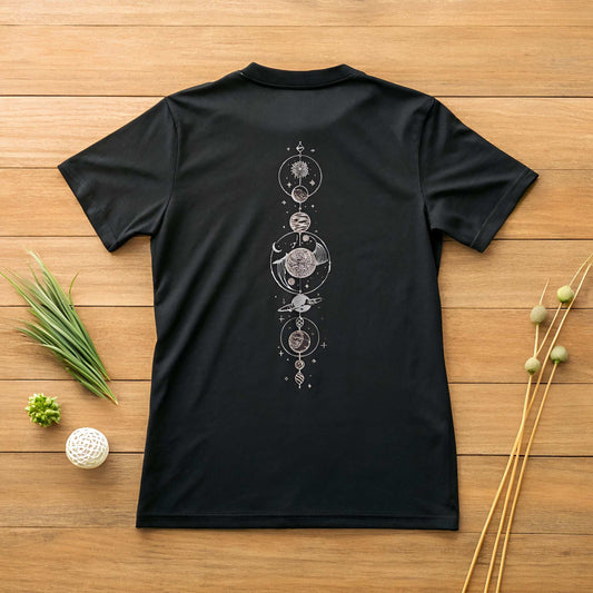 Solar System Graphic T-shirt | Spiritual, Chakra, Inner Peace Tee - Kinzu