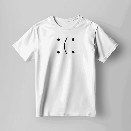 Unisex Classic Crew T-Shirt | Minimalist Face Design | Casual Streetwear