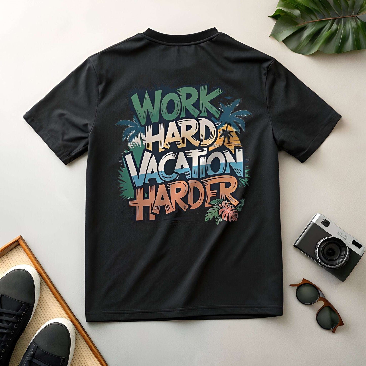 Travel T-Shirt with Chill Vibe | Vacation Quote Oversized Tee