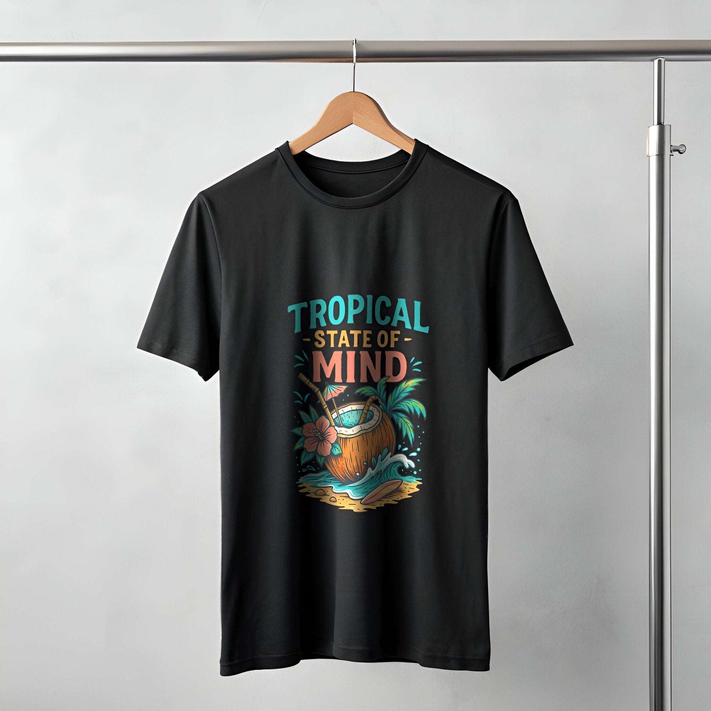 Summer Coconut Classic T-shirt | Cool Tropical Off-White Look - Kinzu