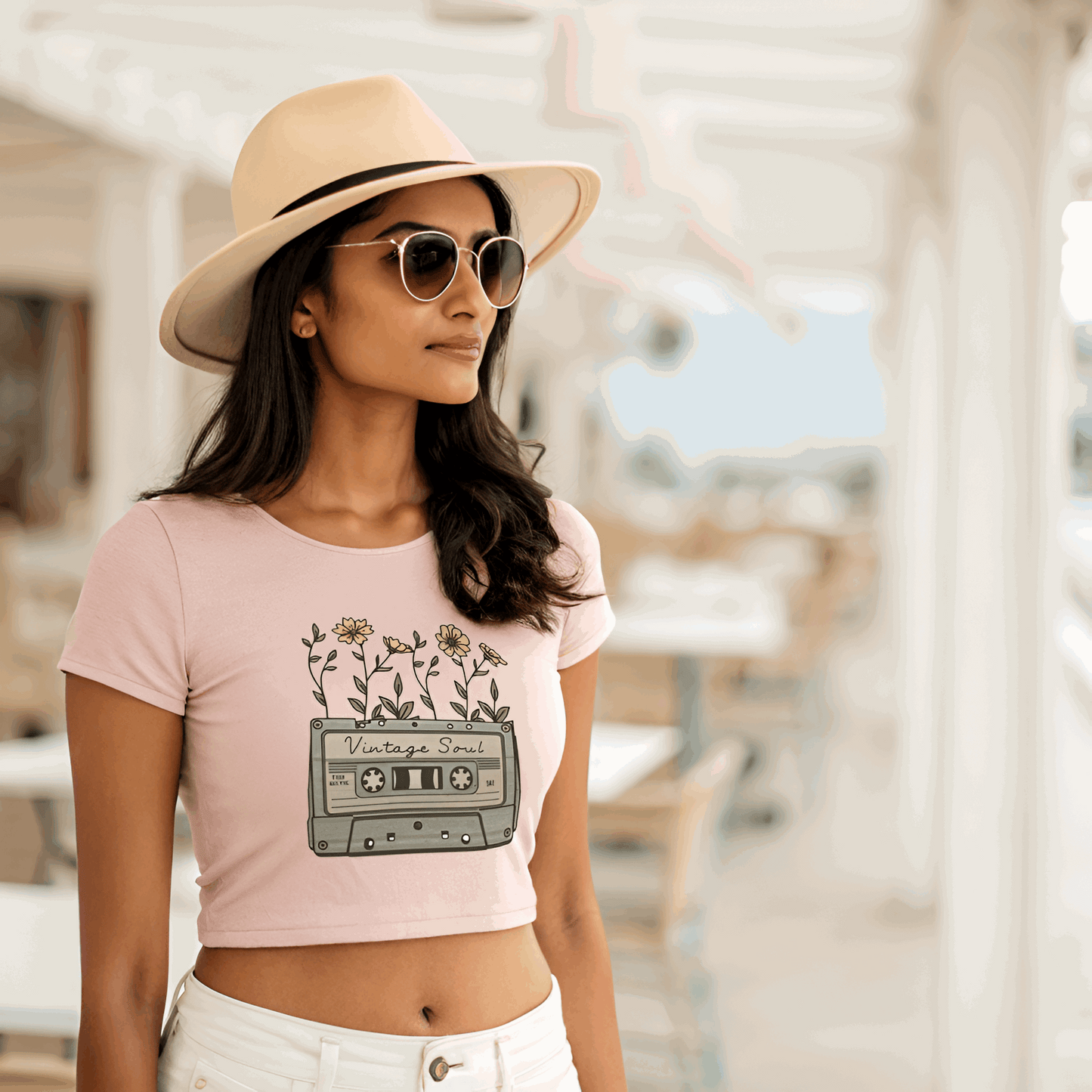 Retro Aesthetic Just Chill Indie Graphic Crop Top for Women