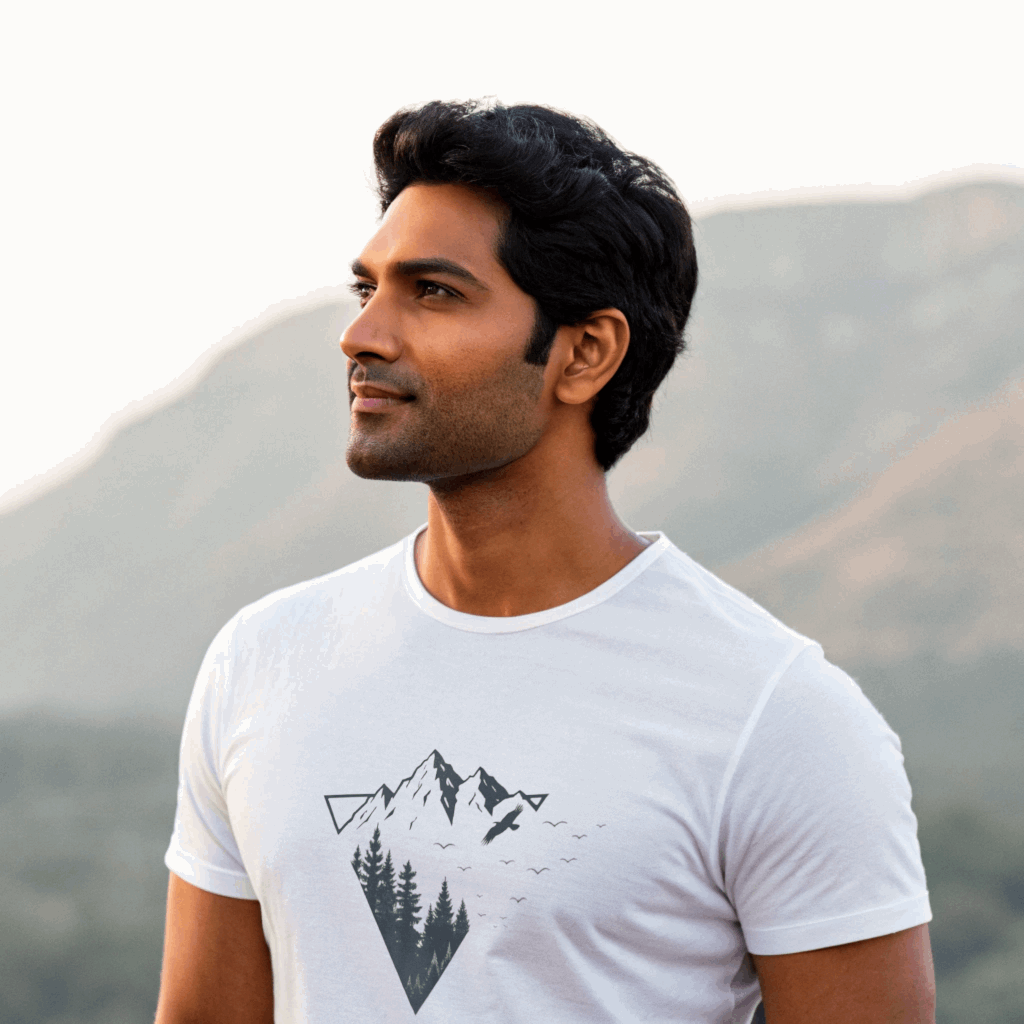 Mountain T-Shirt with Nature Print | Travel Theme Graphic Tee