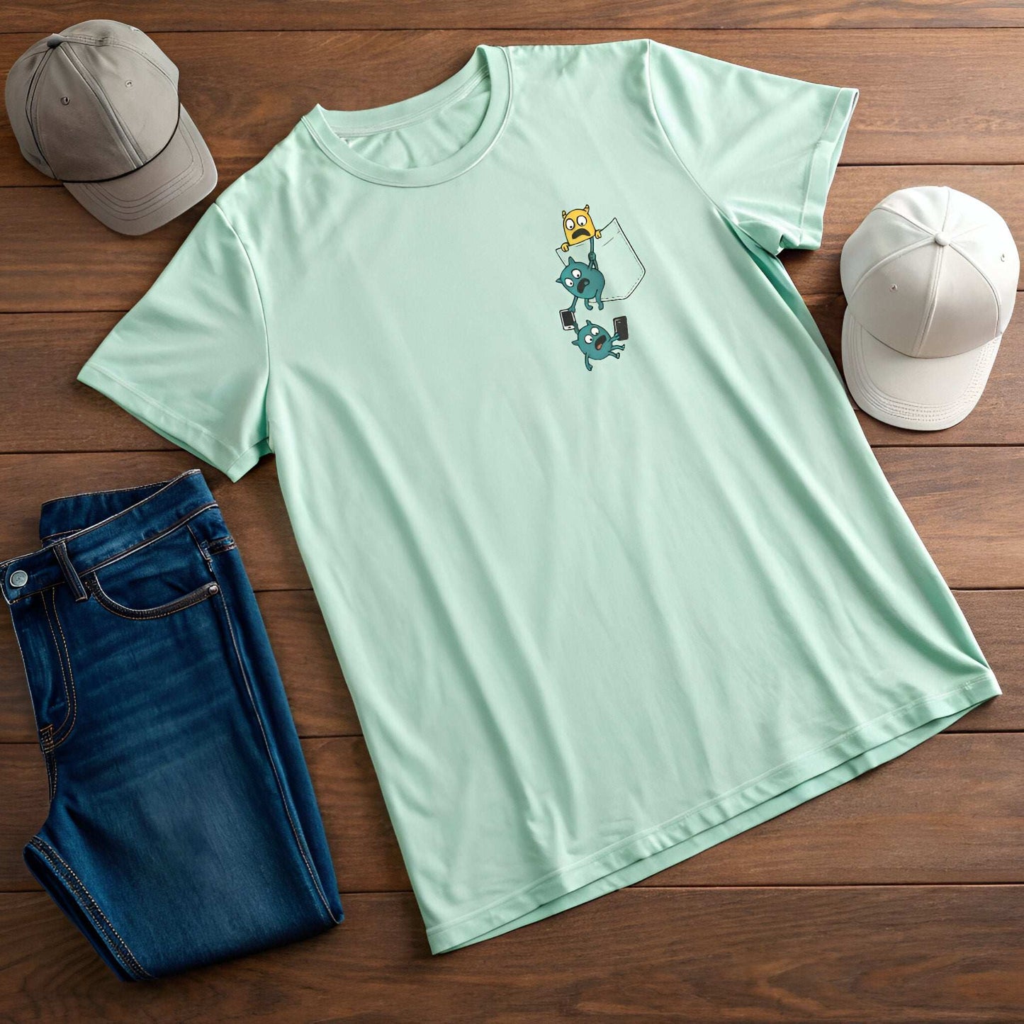 Quirky Pocket Monsters T-Shirt – Fun Oversized Streetwear - Kinzu
