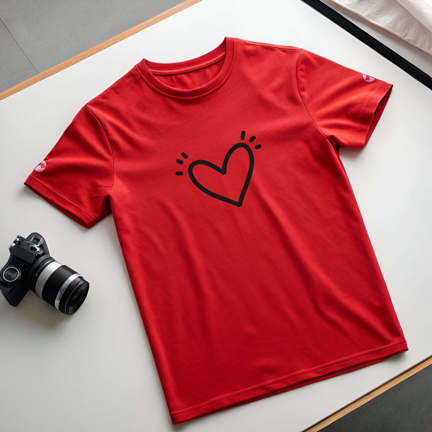 Black Heart T-Shirt – Minimal Aesthetic Casual Wear Tee - Kinzu
