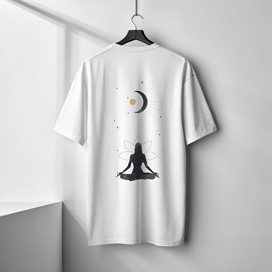 Cosmic Energy Oversized Tee for Yoginis & Indie Style Lovers - Kinzu
