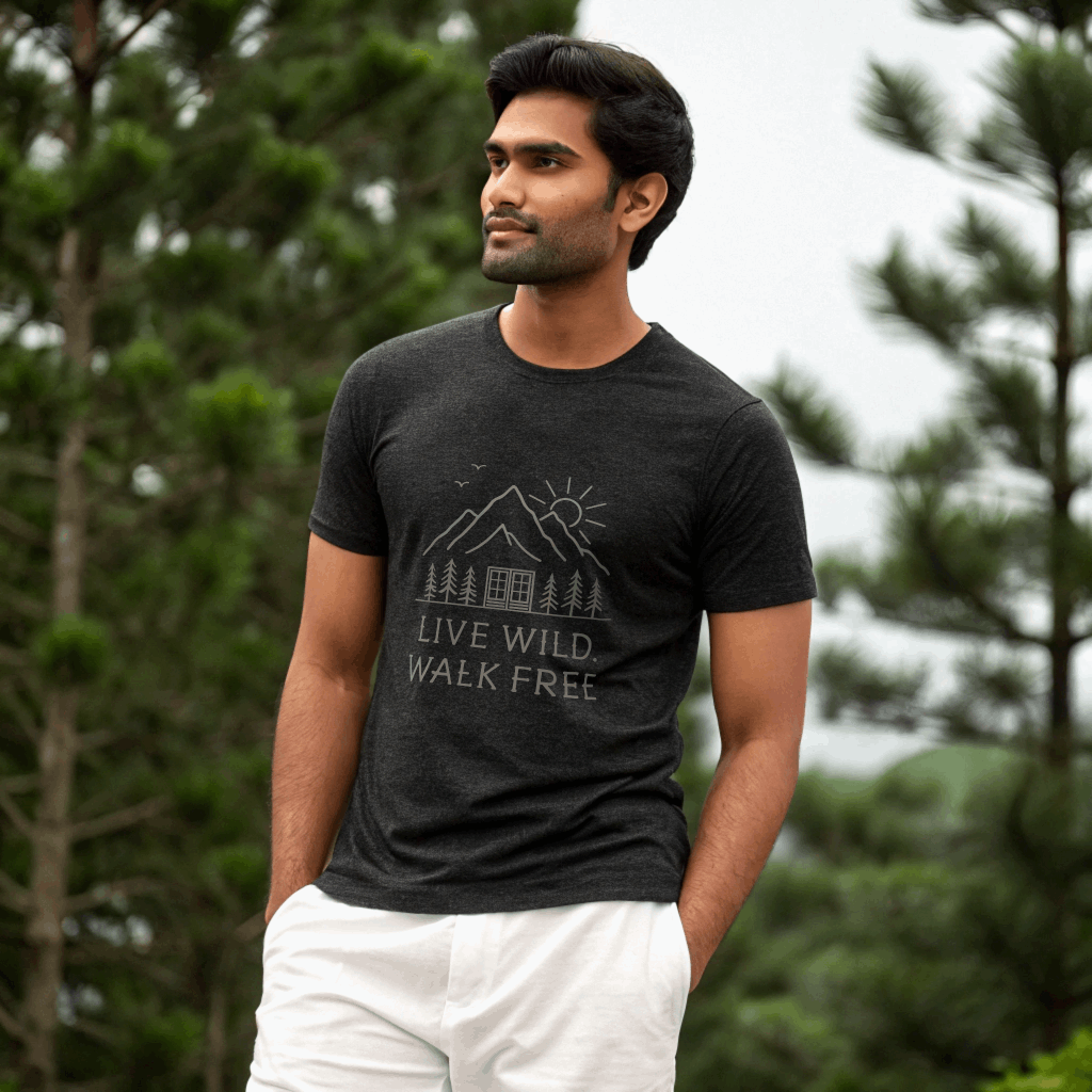 Nature Inspired Minimal Outdoor T-Shirt for Men – Kinzu