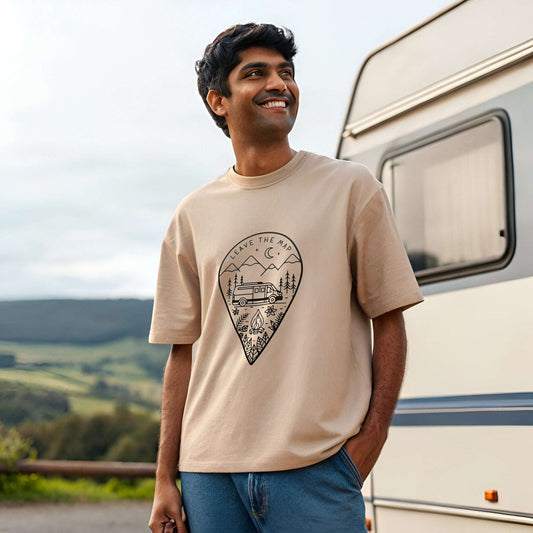 Van Life Oversized T-Shirt – Aesthetic Camper Road Trip Tee - Kinzu