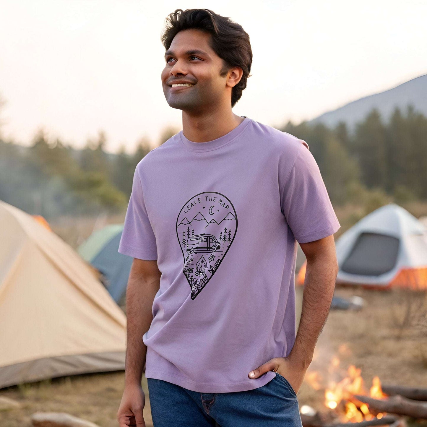Van Life Oversized T-Shirt – Aesthetic Camper Road Trip Tee - Kinzu