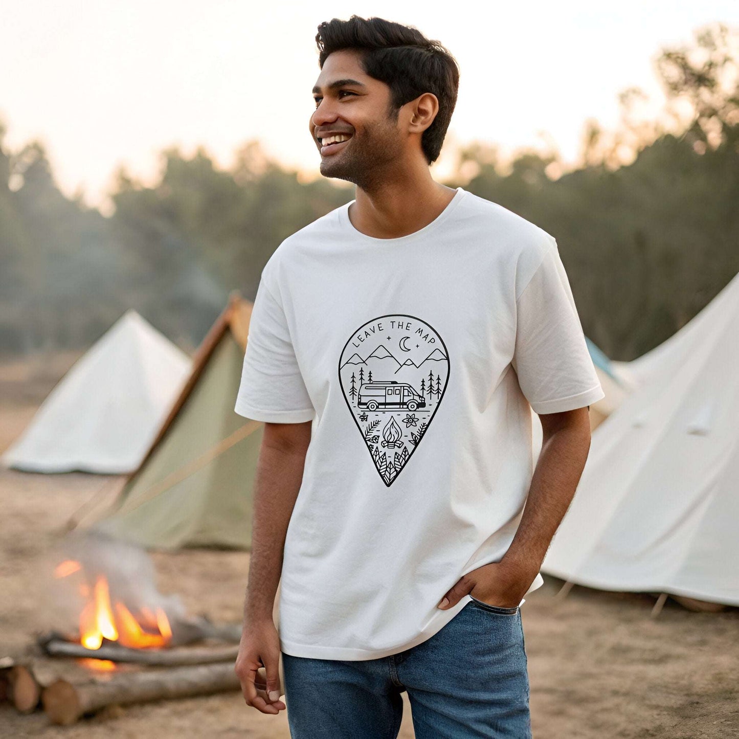 Van Life Oversized T-Shirt – Aesthetic Camper Road Trip Tee - Kinzu