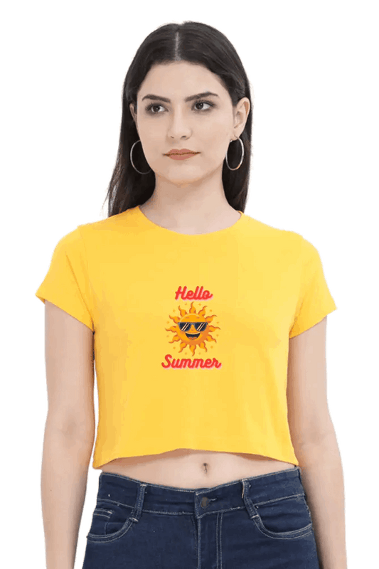 Hello Summer Crop Top – Stylish & Fun Summer Vibes