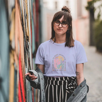 Aesthetic Floral Graphic Tee | Positive Vibes T-Shirt for Women