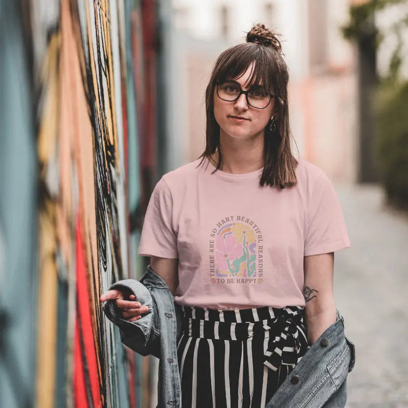 Aesthetic Floral Graphic Tee | Positive Vibes T-Shirt for Women