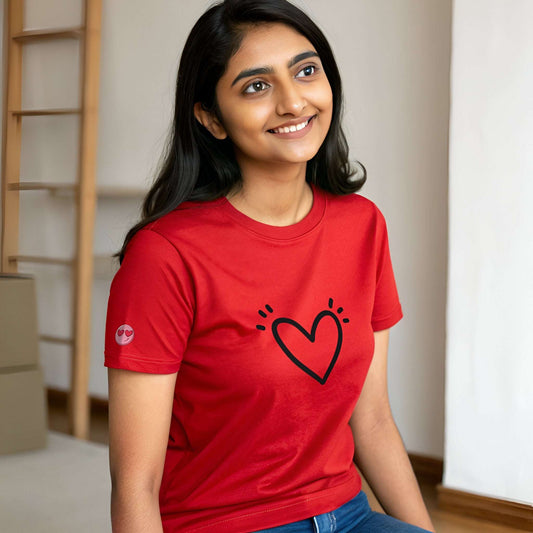 Black Heart T-Shirt – Minimal Aesthetic Casual Wear Tee - Kinzu