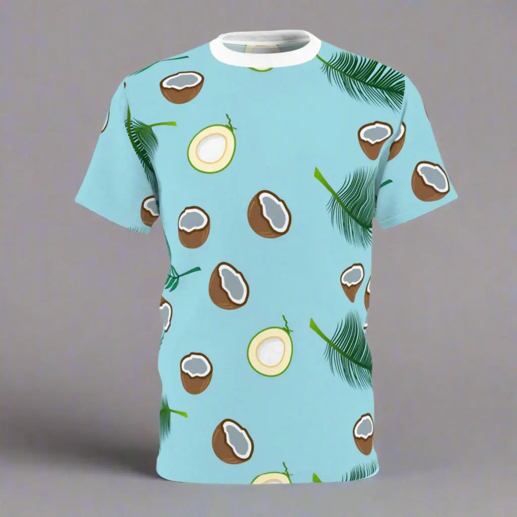 Casual beach style Coconut Print T-Shirt