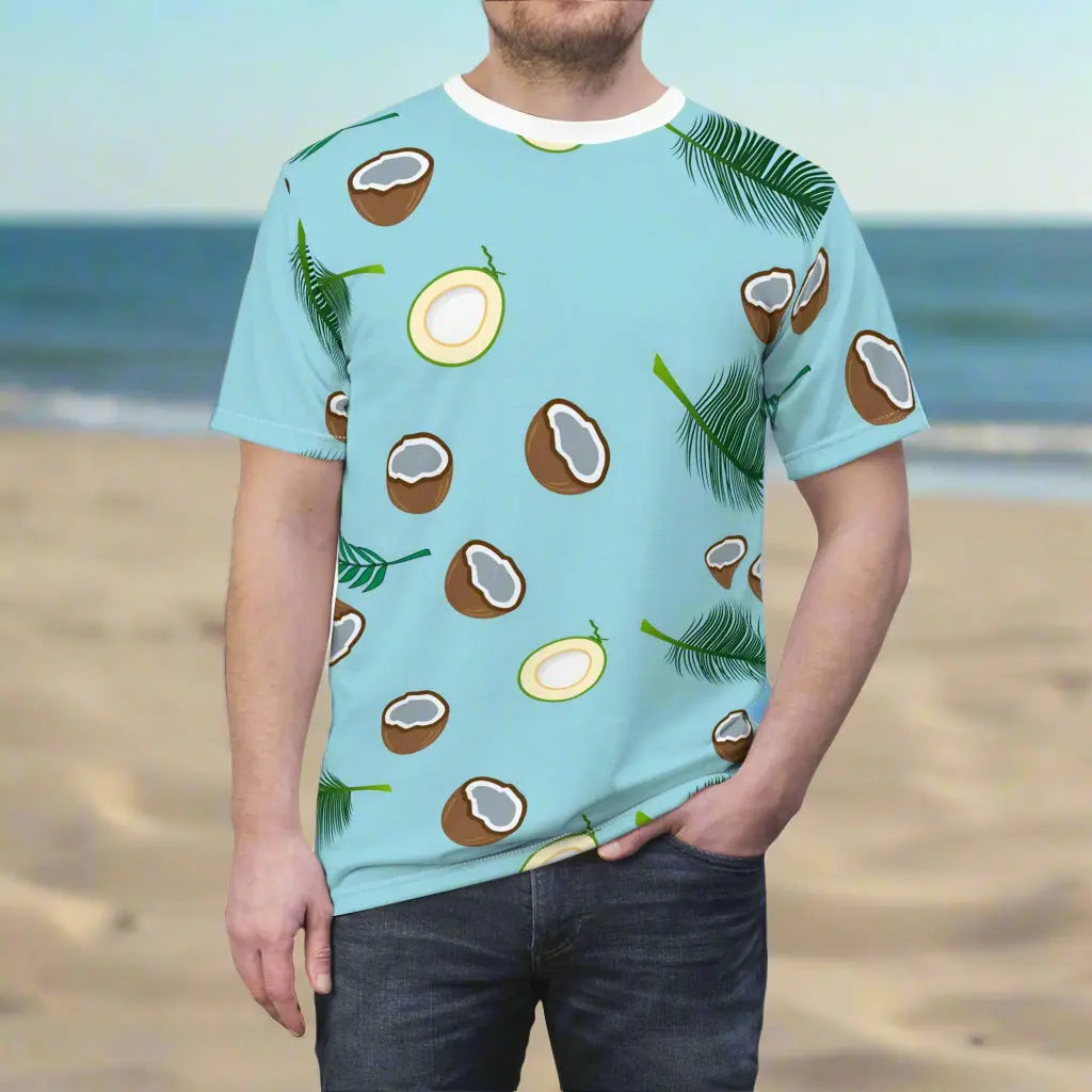 Casual beach style Coconut Print T-Shirt