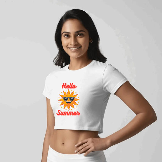 Hello Summer Crop Top – Stylish & Fun Summer Vibes