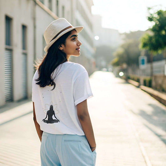 Cosmic Energy Oversized Tee for Yoginis & Indie Style Lovers - Kinzu