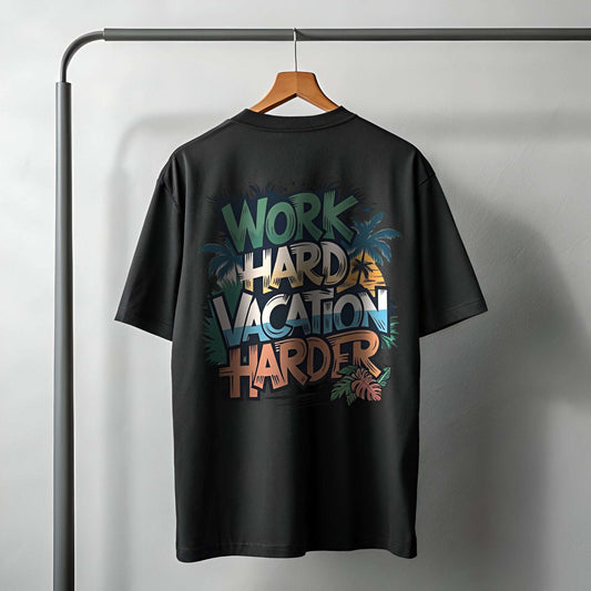Travel T-Shirt with Chill Vibe | Vacation Quote Oversized Tee
