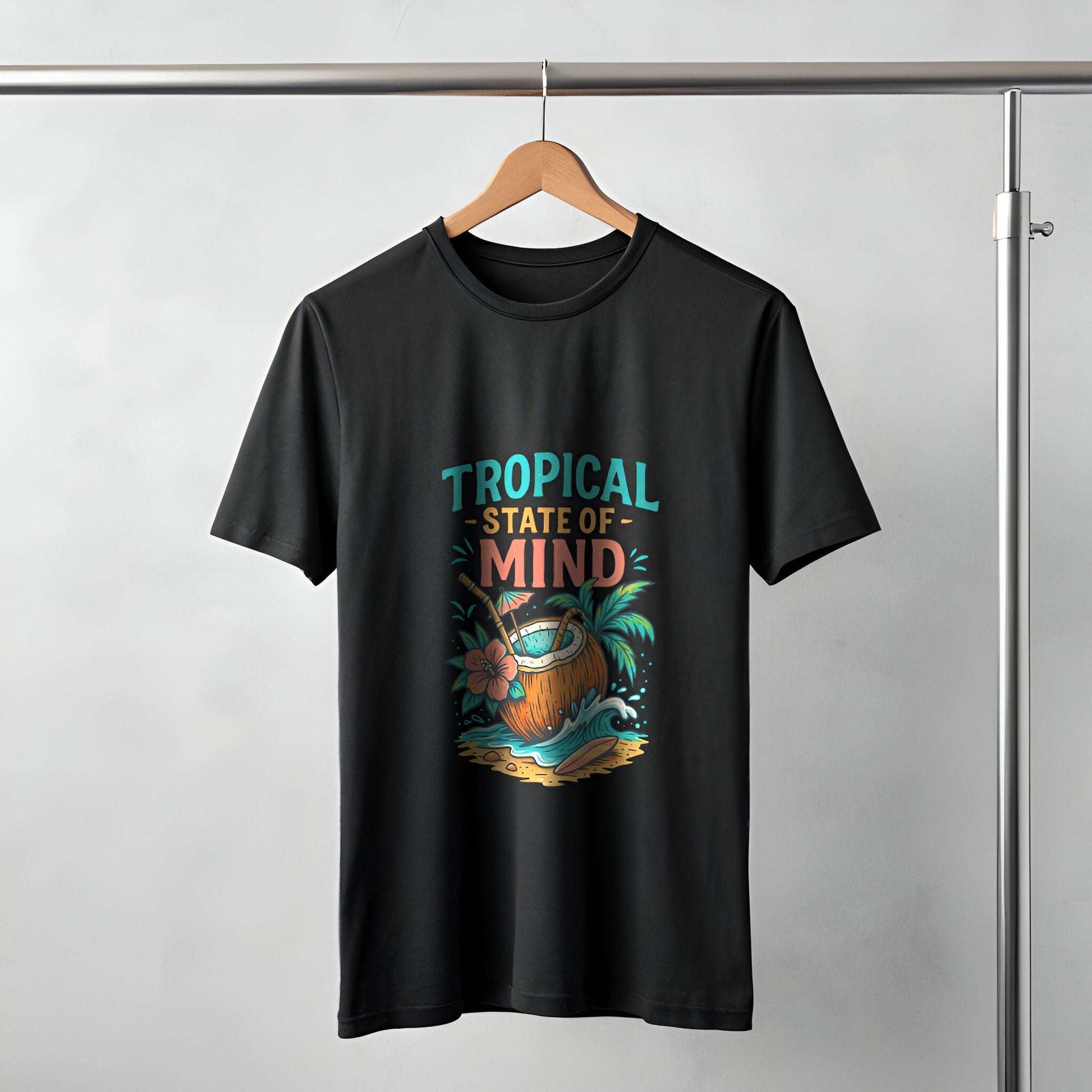 Summer Coconut Classic T-shirt | Cool Tropical Off-White Look - Kinzu