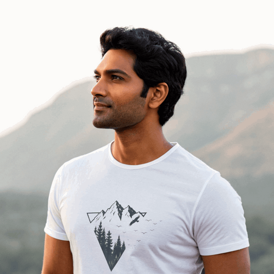 Mountain T-Shirt with Nature Print | Travel Theme Graphic Tee