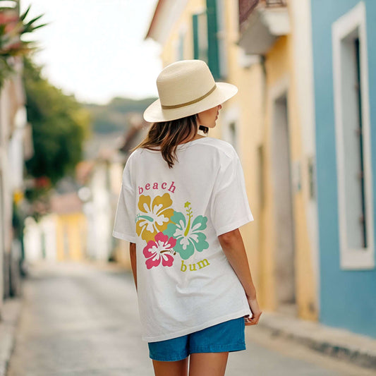 Beach Bum Oversized Tee – Vacation Mode & Summer Escape Vibes