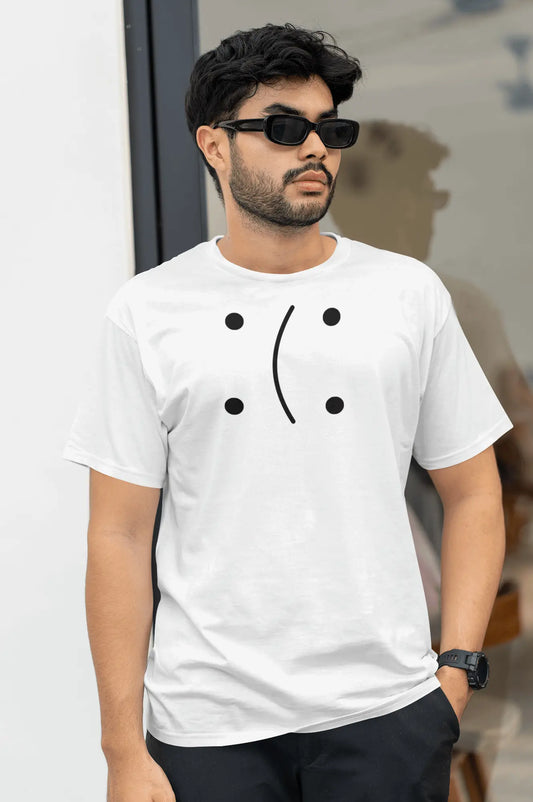 Unisex Classic Crew T-Shirt | Minimalist Face Design | Casual Streetwear