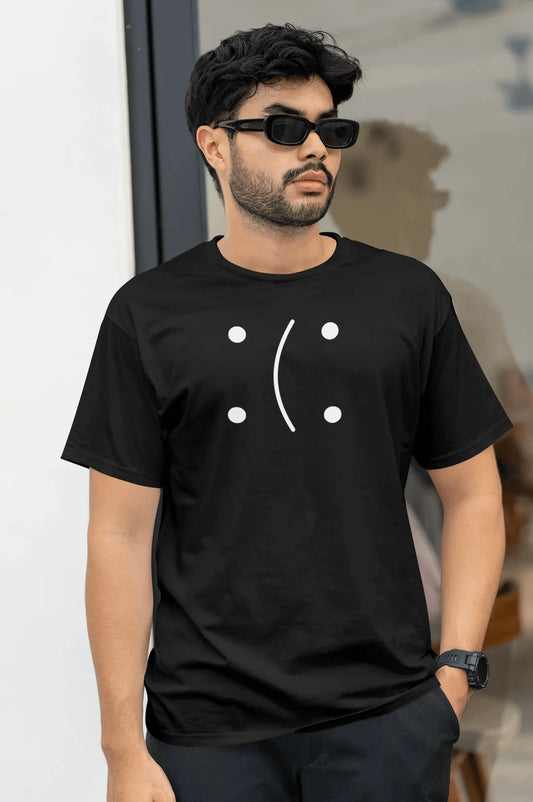 Unisex Classic Crew T-Shirt | Minimalist Face Design | Casual Streetwear